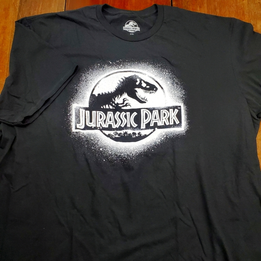 MEN'S GRAPHIC TEE SHIRT BLACK XXL 2XL CLASSIC JURASSIC PARK World